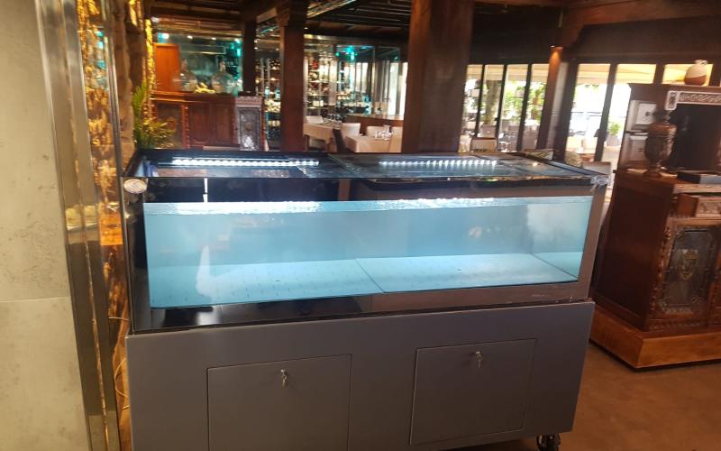 VIVERO MERCURY CON ENMARCACION EN ACERO - Acuarios y Viveros de marisco Tecnomar